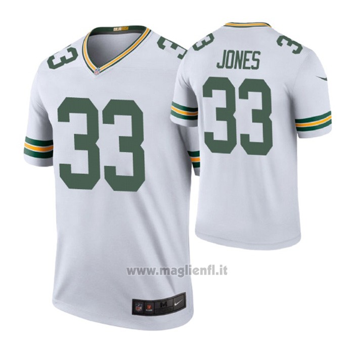 Maglia NFL Legend Green Bay Packers 33 Aaron Jones Color Rush Bianco
